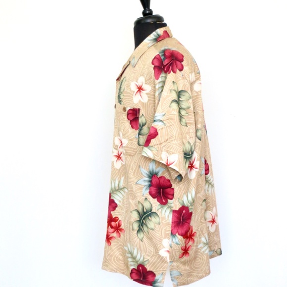 NEW! Banana Cabana 100% Silk Shirt Short Sleeve Button Front Tropical XL - Picture 2 of 5